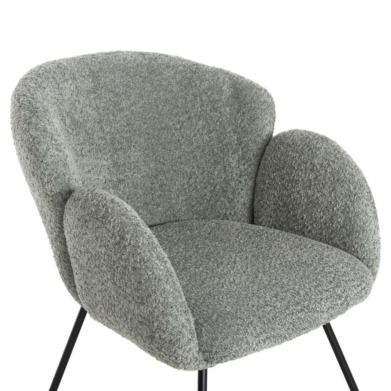ARMCHAIR HARNIS HM9603.05 PISTACHIO GREEN BOUCLE-BLACK METAL BASE 59.5x64x77Hcm. [7]
