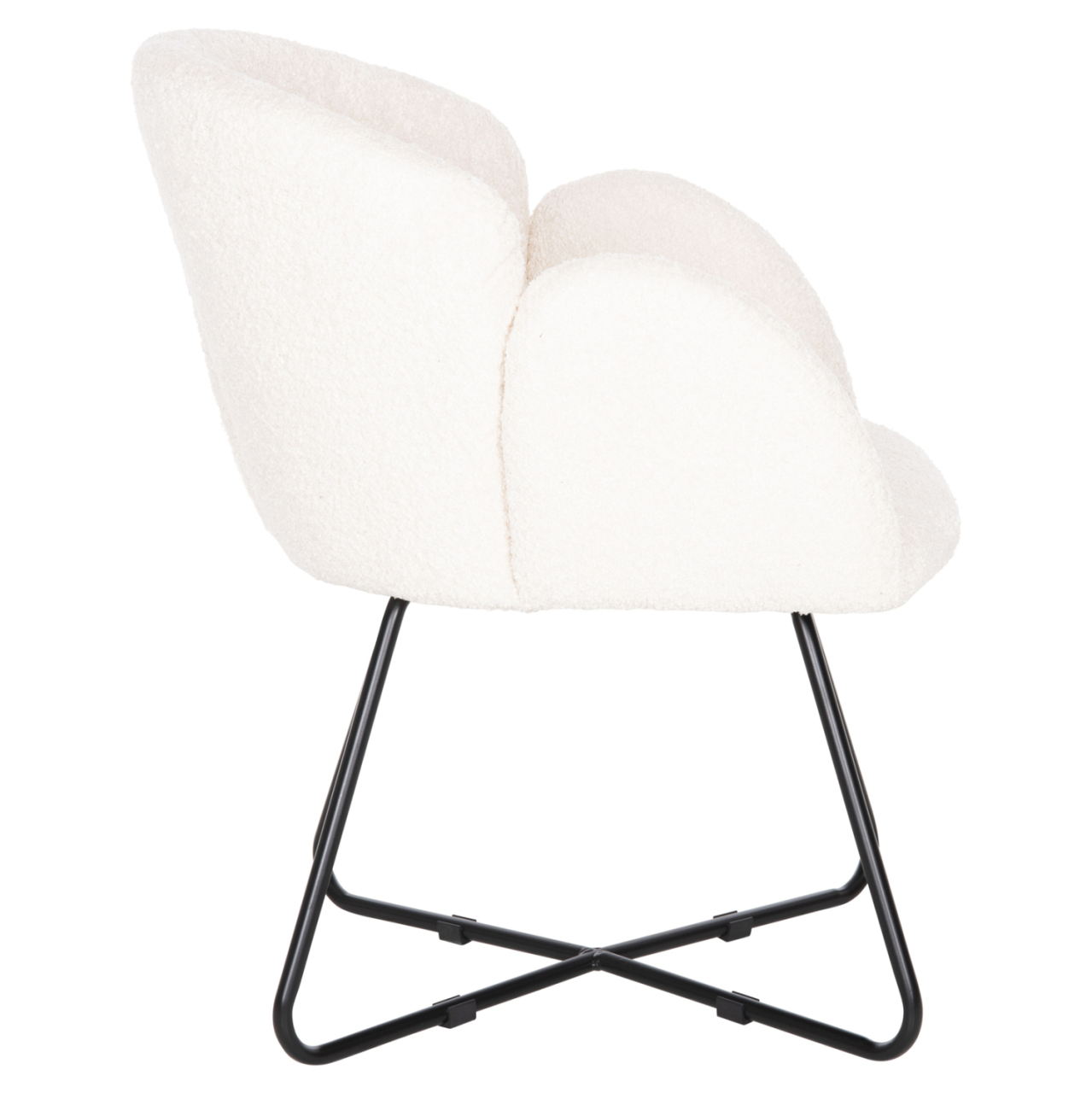 ARMCHAIR HARNIS HM9603.06 ECRU BOUCLE-BLACK METAL BASE 59.5x64x77 cm. [4]