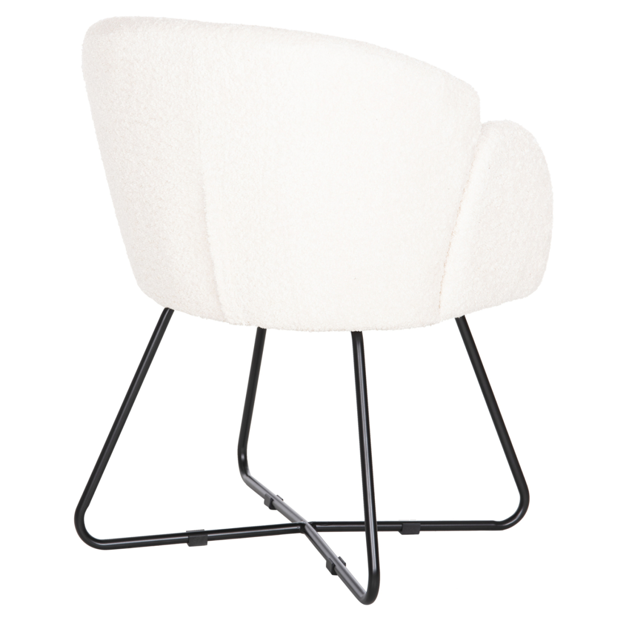 ARMCHAIR HARNIS HM9603.06 ECRU BOUCLE-BLACK METAL BASE 59.5x64x77 cm. [5]