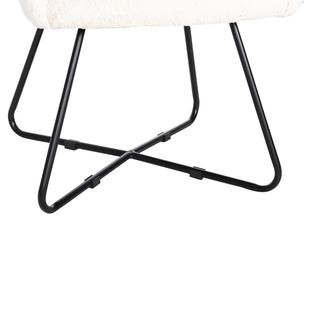 ARMCHAIR HARNIS HM9603.06 ECRU BOUCLE-BLACK METAL BASE 59.5x64x77 cm. [9]