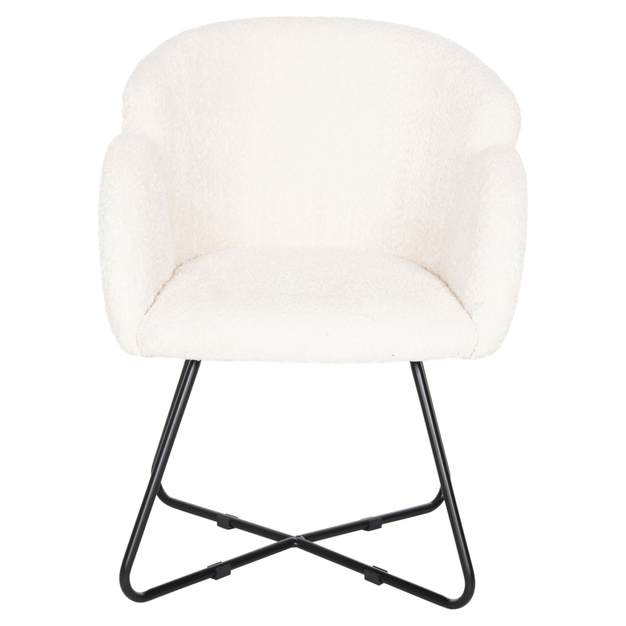 ARMCHAIR HARNIS HM9603.06 ECRU BOUCLE-BLACK METAL BASE 59.5x64x77 cm. [3]