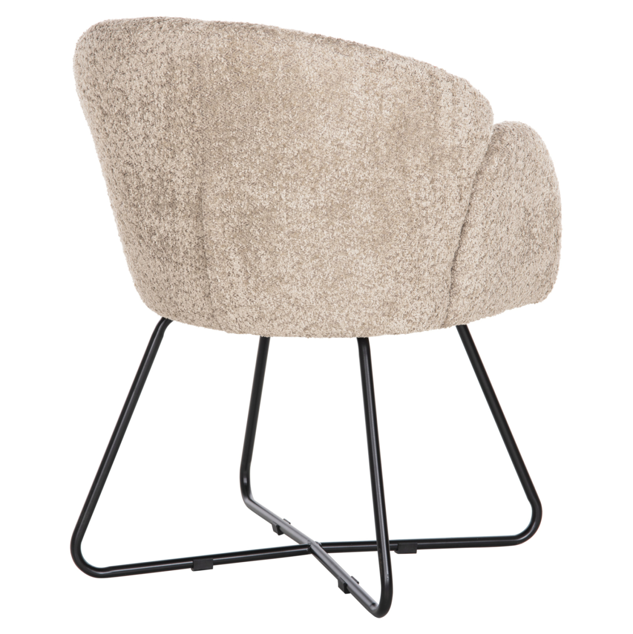 ARMCHAIR HARNIS HM9603.08 BEIGE BOUCLE-BLACK METAL BASE 59.5x64x77Hcm. [5]