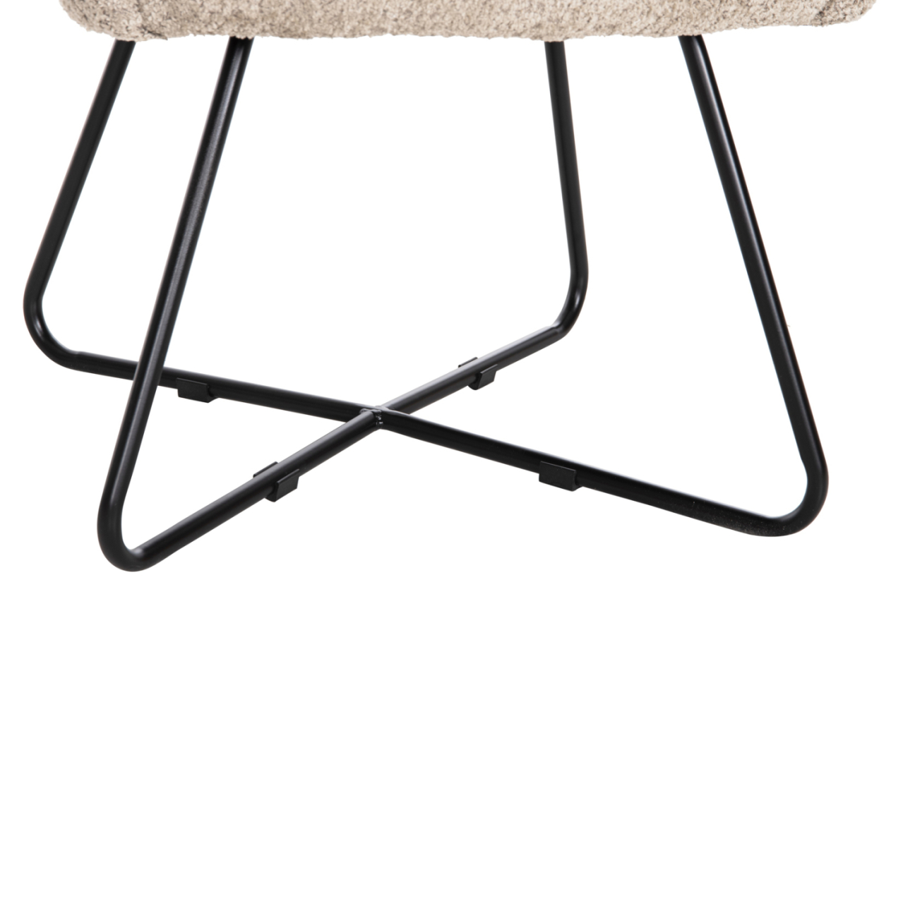 ARMCHAIR HARNIS HM9603.08 BEIGE BOUCLE-BLACK METAL BASE 59.5x64x77Hcm. [9]