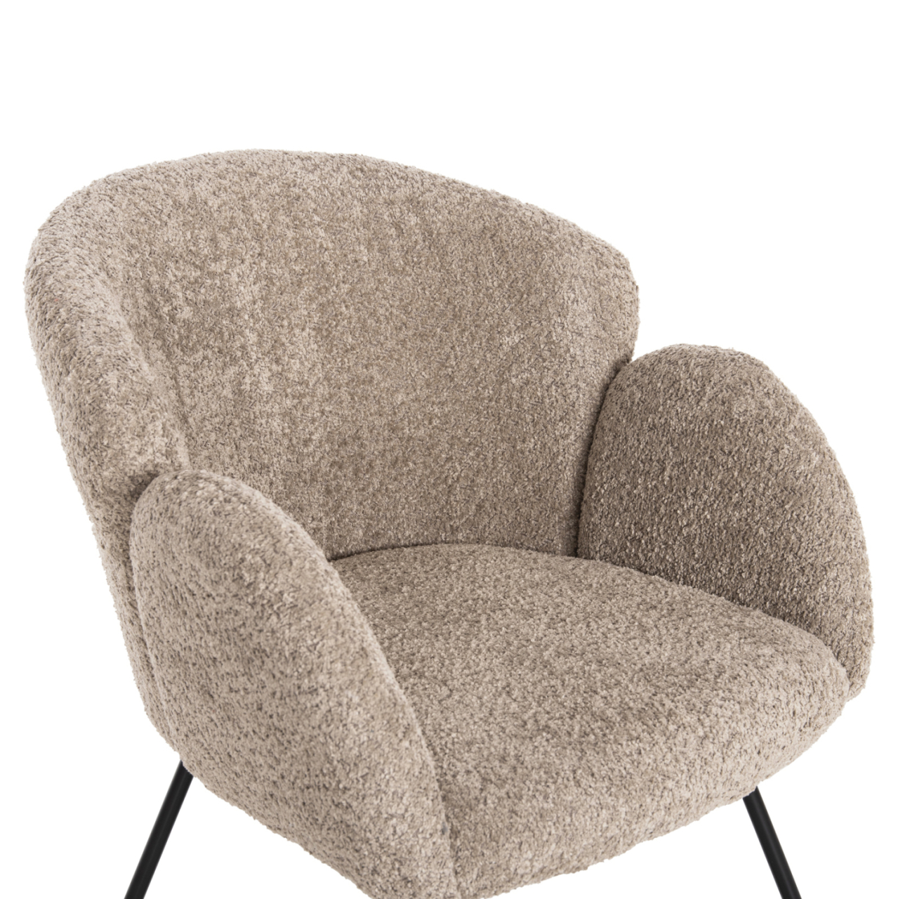 ARMCHAIR HARNIS HM9603.08 BEIGE BOUCLE-BLACK METAL BASE 59.5x64x77Hcm. [7]