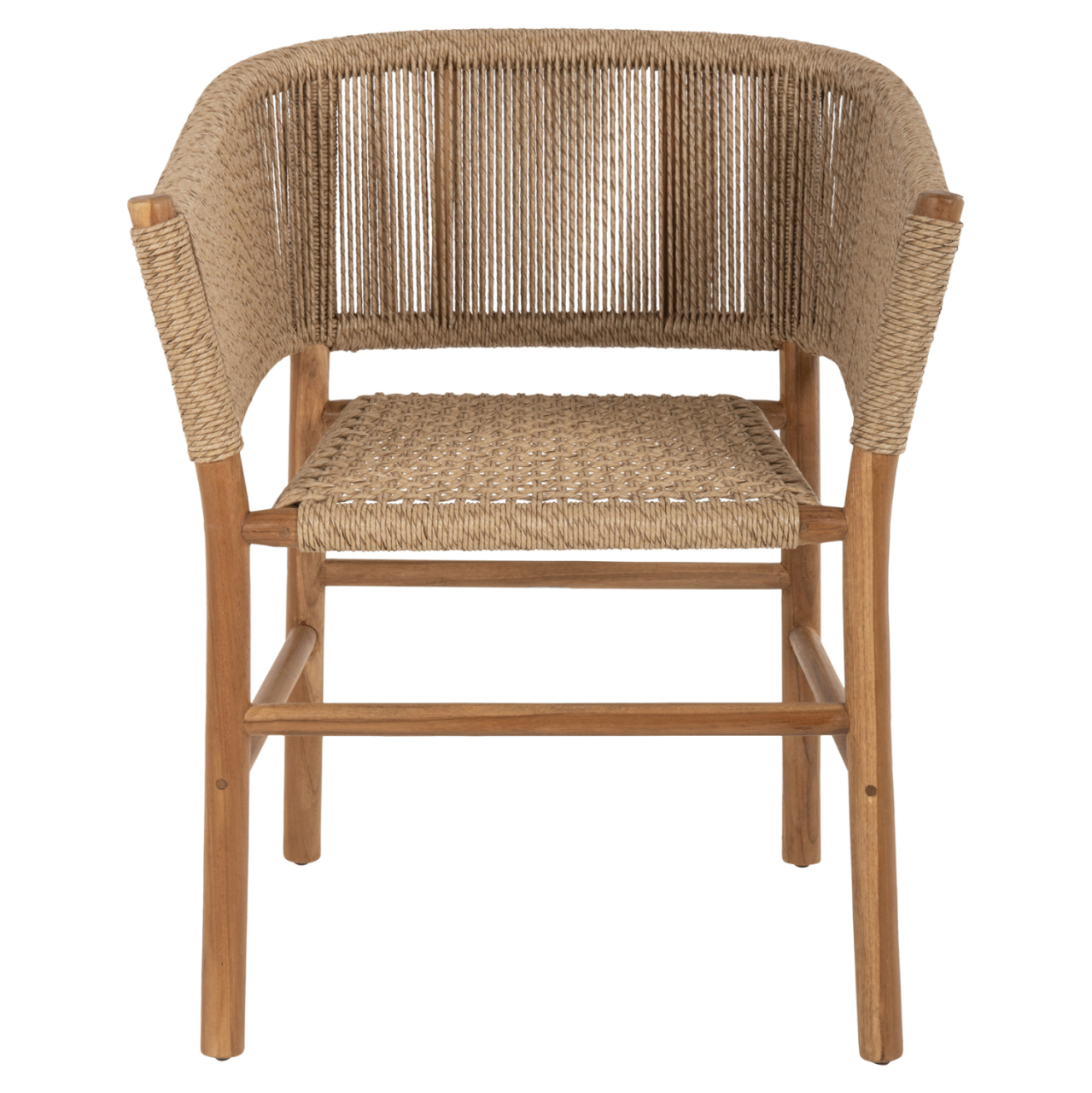 ARMCHAIR IRVINE HM9822 TEAK WOOD-SYNTHETIC ROPE IN NATURAL COLOR 64x56x76Hcm. [3]