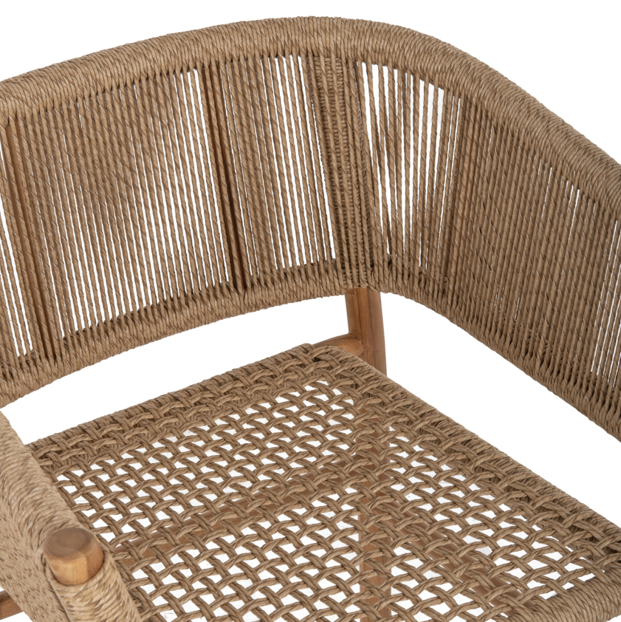ARMCHAIR IRVINE HM9822 TEAK WOOD-SYNTHETIC ROPE IN NATURAL COLOR 64x56x76Hcm. [7]