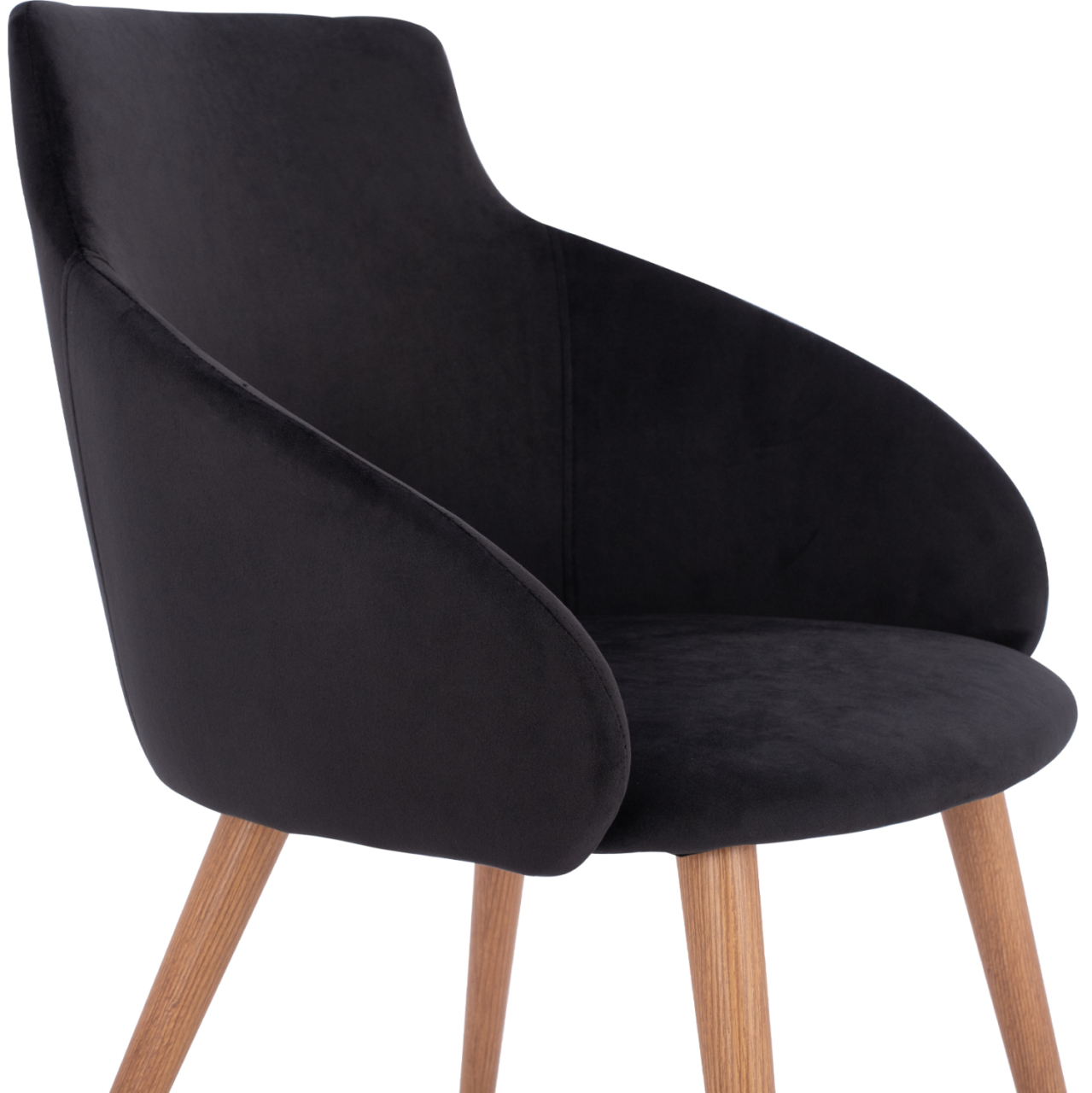 Armchair Ivy Velvet Black with metallic legs HM8546.04 53x55x79cm [8]