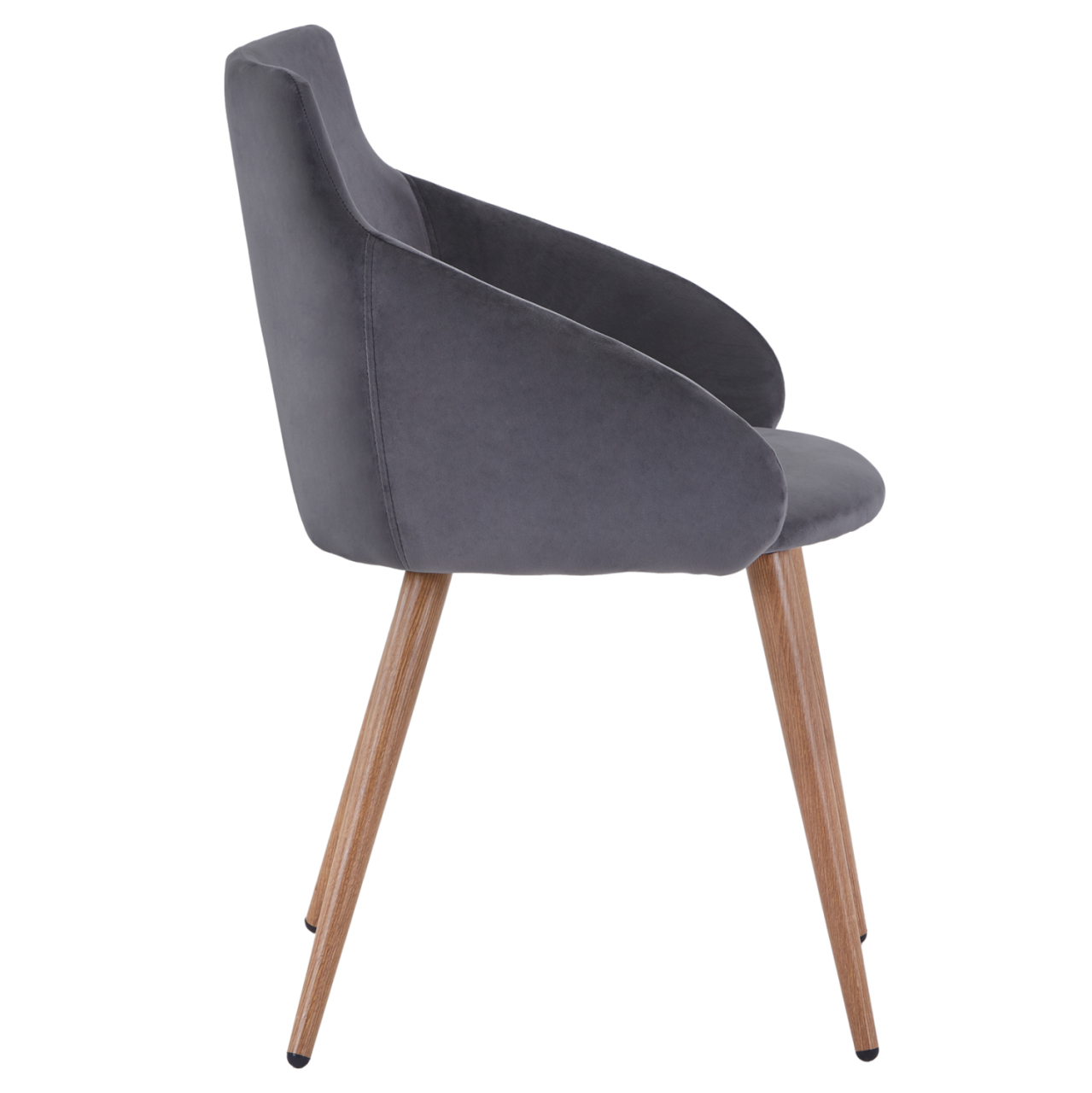 Armchair Ivy Velvet Grey and metallic legs HM8546.01 55x55x80 cm [4]