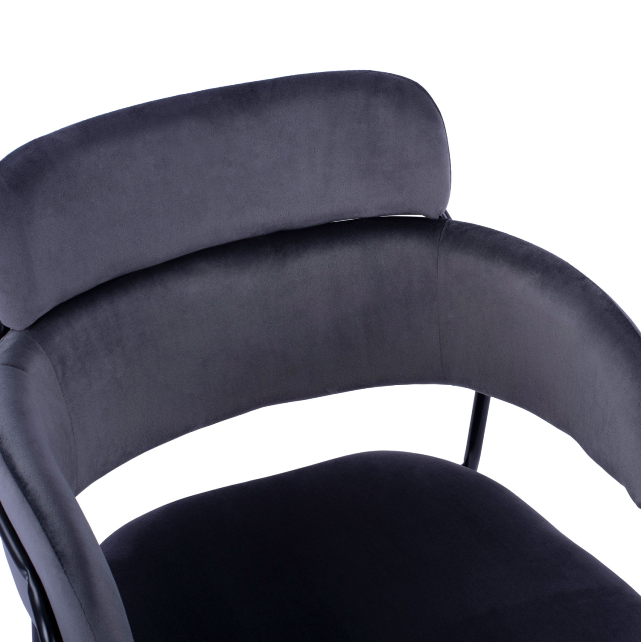 Armchair Kelso HM8521.01 Velvet Dark Grey and Black Leg 52,5x52x80 cm [7]