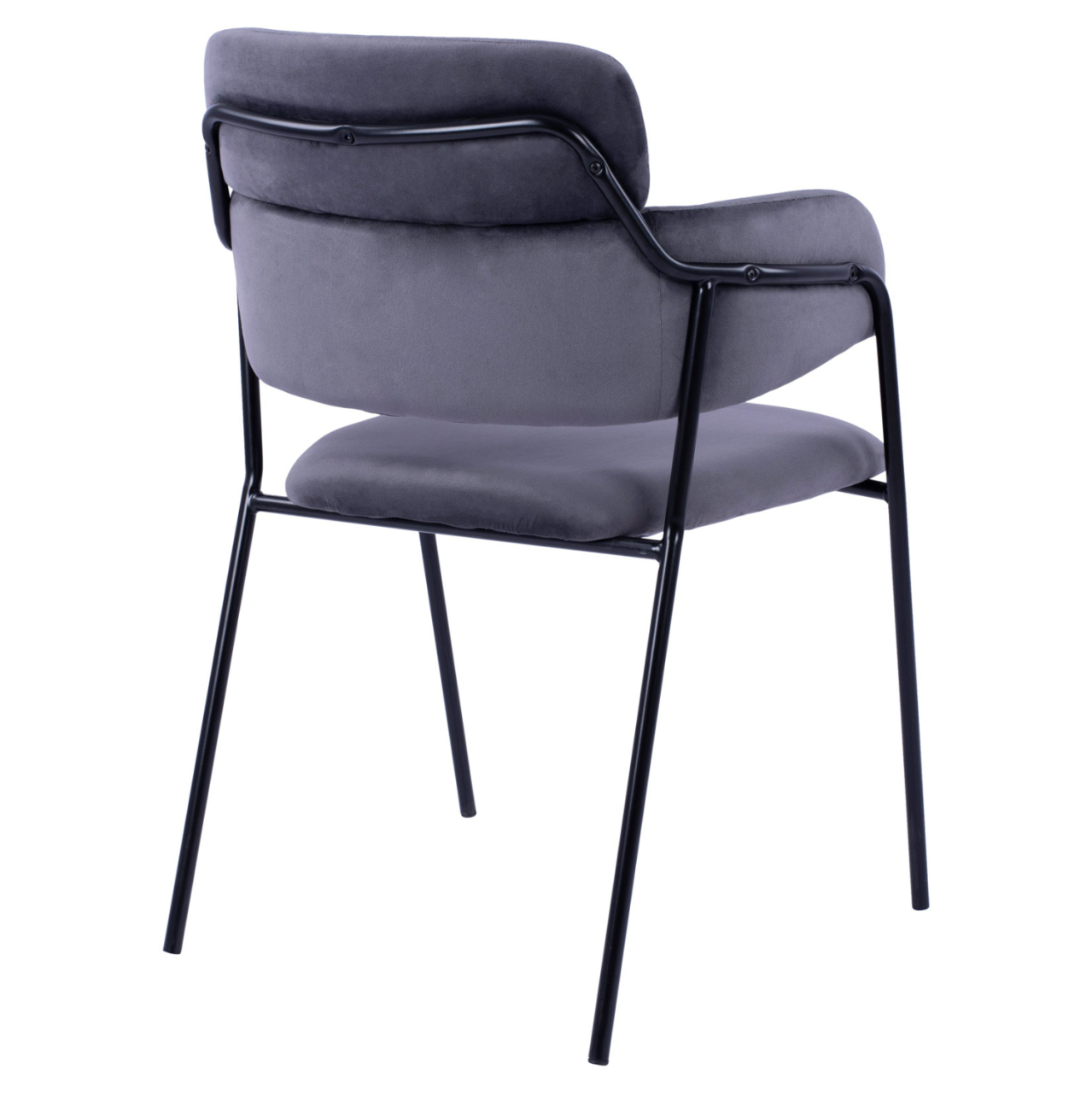 Armchair Kelso HM8521.01 Velvet Dark Grey and Black Leg 52,5x52x80 cm [5]