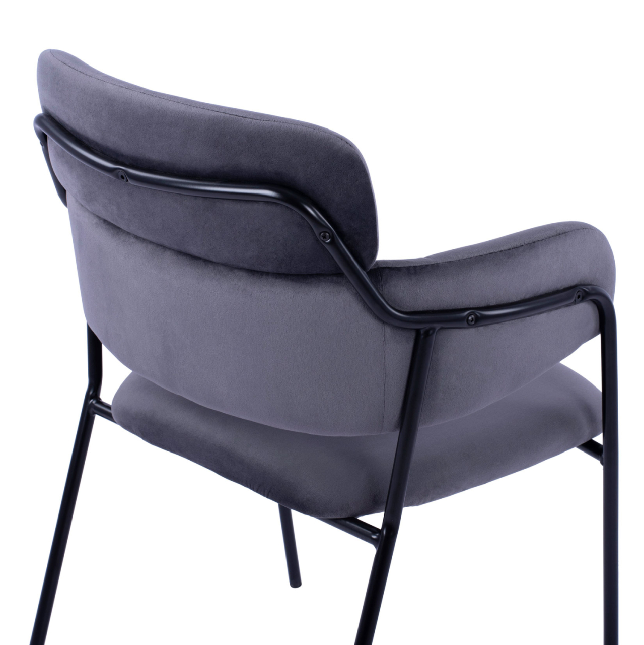 Armchair Kelso HM8521.01 Velvet Dark Grey and Black Leg 52,5x52x80 cm [8]