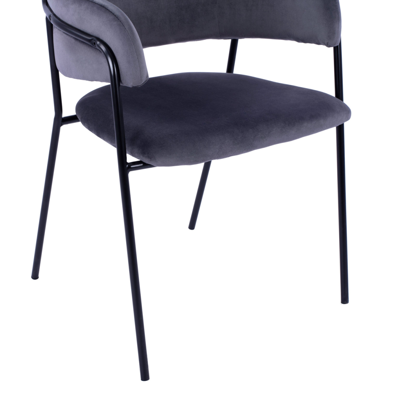 Armchair Kelso HM8521.01 Velvet Dark Grey and Black Leg 52,5x52x80 cm [9]