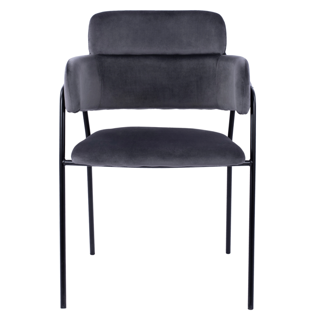 Armchair Kelso HM8521.01 Velvet Dark Grey and Black Leg 52,5x52x80 cm [3]