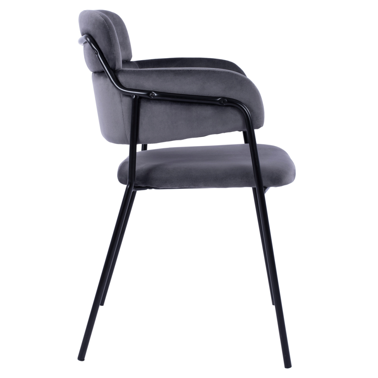Armchair Kelso HM8521.01 Velvet Dark Grey and Black Leg 52,5x52x80 cm [4]