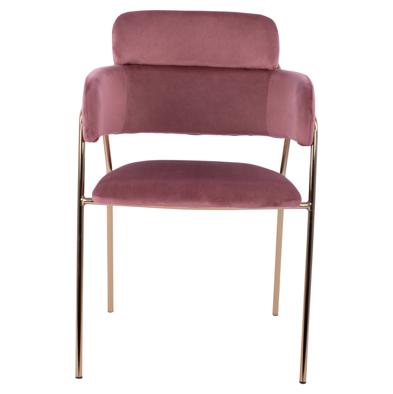 ARMCHAIR KELSO HM8521.02 VELVET DUSTY PINK and GOLD PLATED LEGS 52,5x52x80Υ cm. [3]