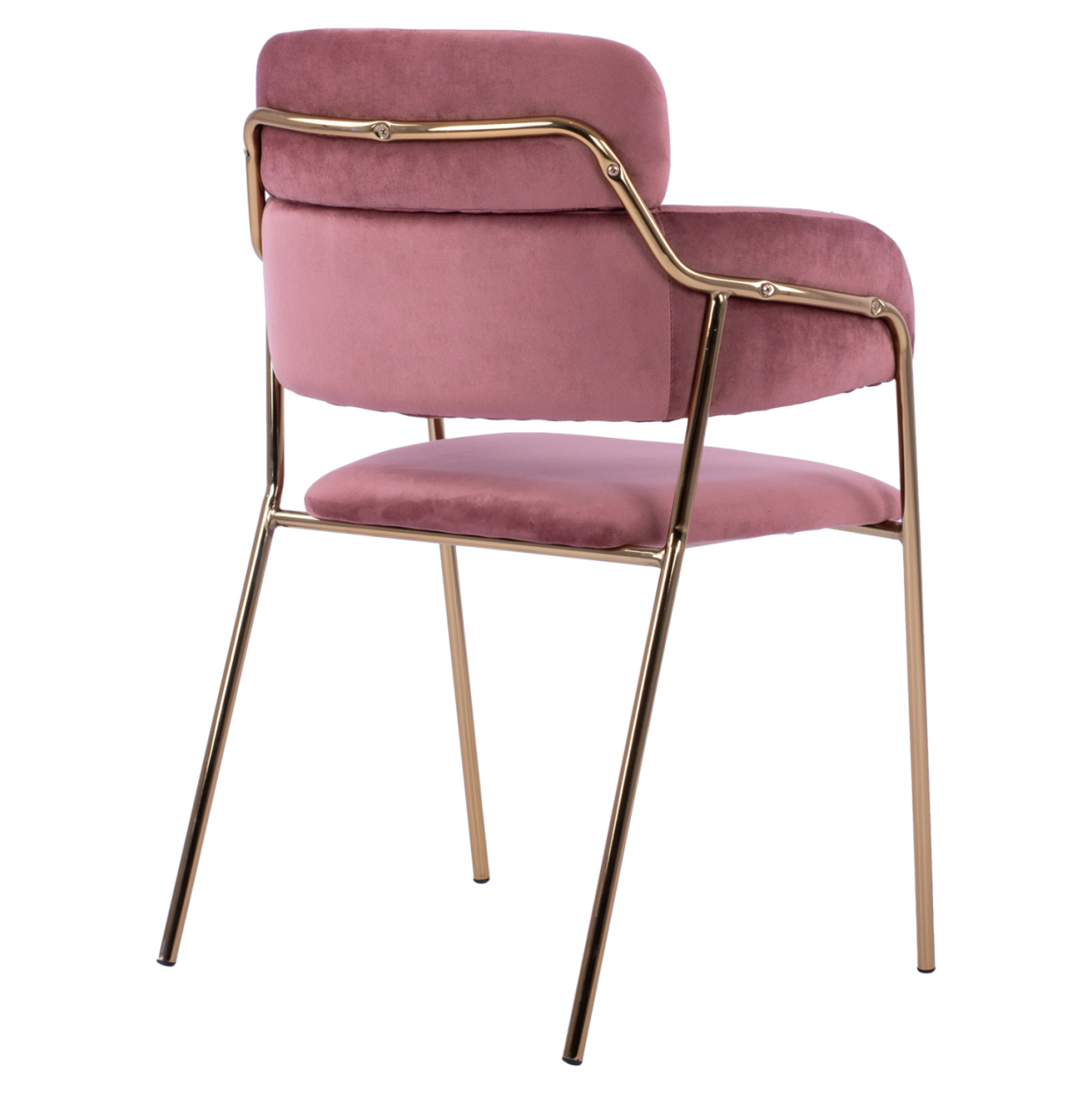 ARMCHAIR KELSO HM8521.02 VELVET DUSTY PINK and GOLD PLATED LEGS 52,5x52x80Υ cm. [5]