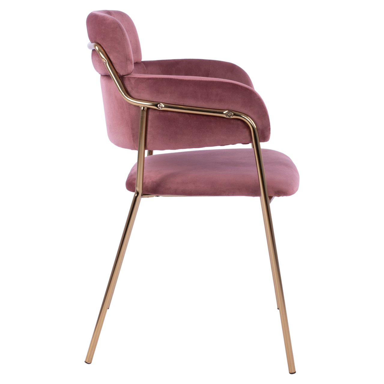 ARMCHAIR KELSO HM8521.02 VELVET DUSTY PINK and GOLD PLATED LEGS 52,5x52x80Υ cm. [4]