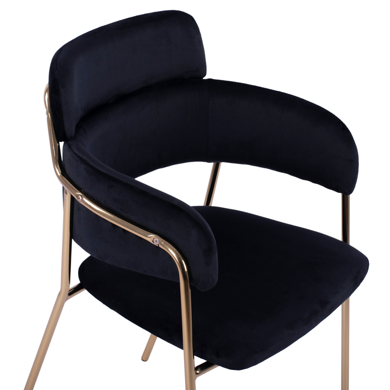 Armchair Kelso HM8521.04 Velvet Black and Gold Leg 52,5x52x80 cm [8]