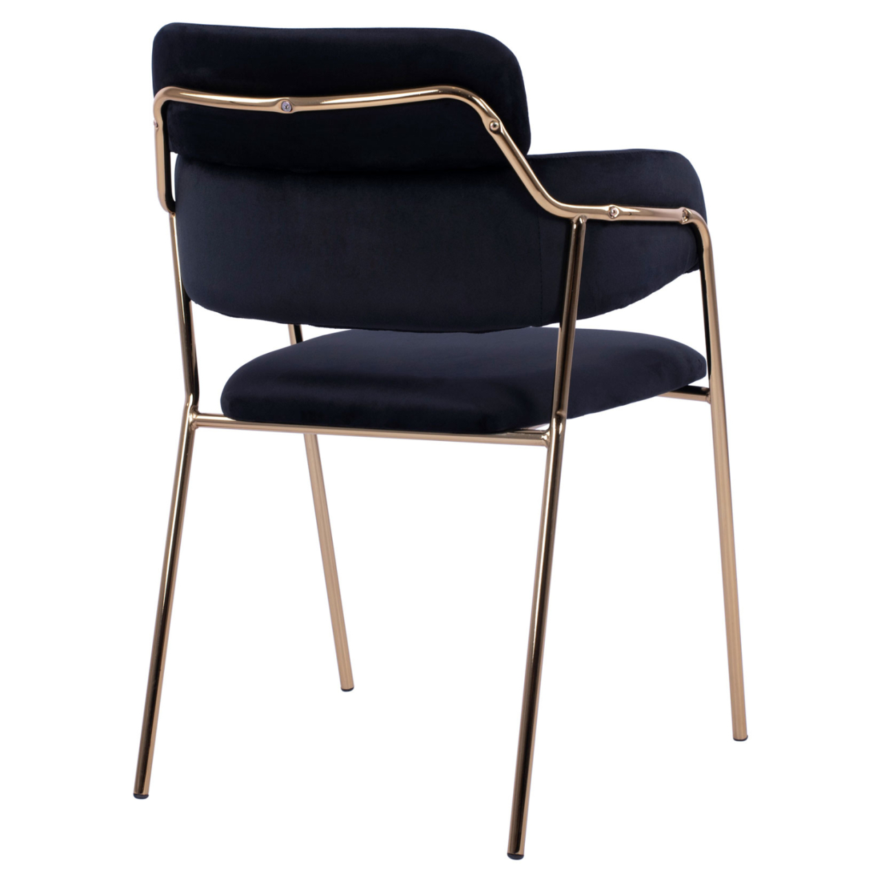 Armchair Kelso HM8521.04 Velvet Black and Gold Leg 52,5x52x80 cm [5]