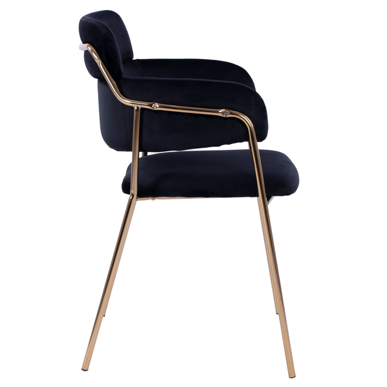 Armchair Kelso HM8521.04 Velvet Black and Gold Leg 52,5x52x80 cm [4]