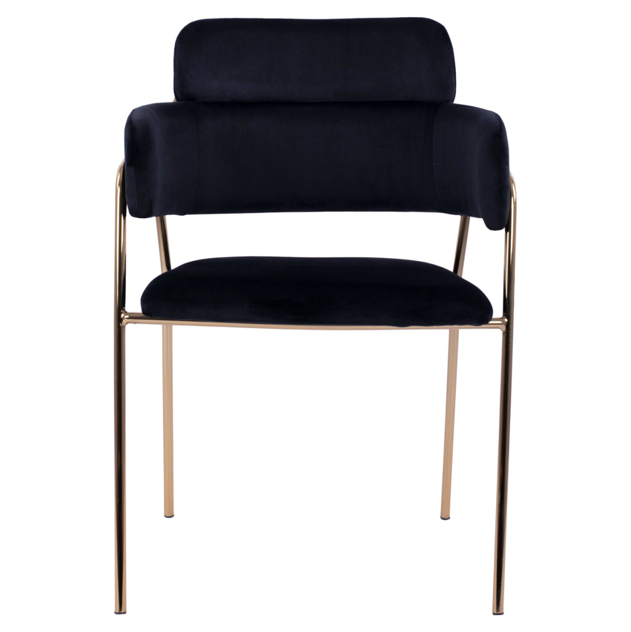 Armchair Kelso HM8521.04 Velvet Black and Gold Leg 52,5x52x80 cm [3]