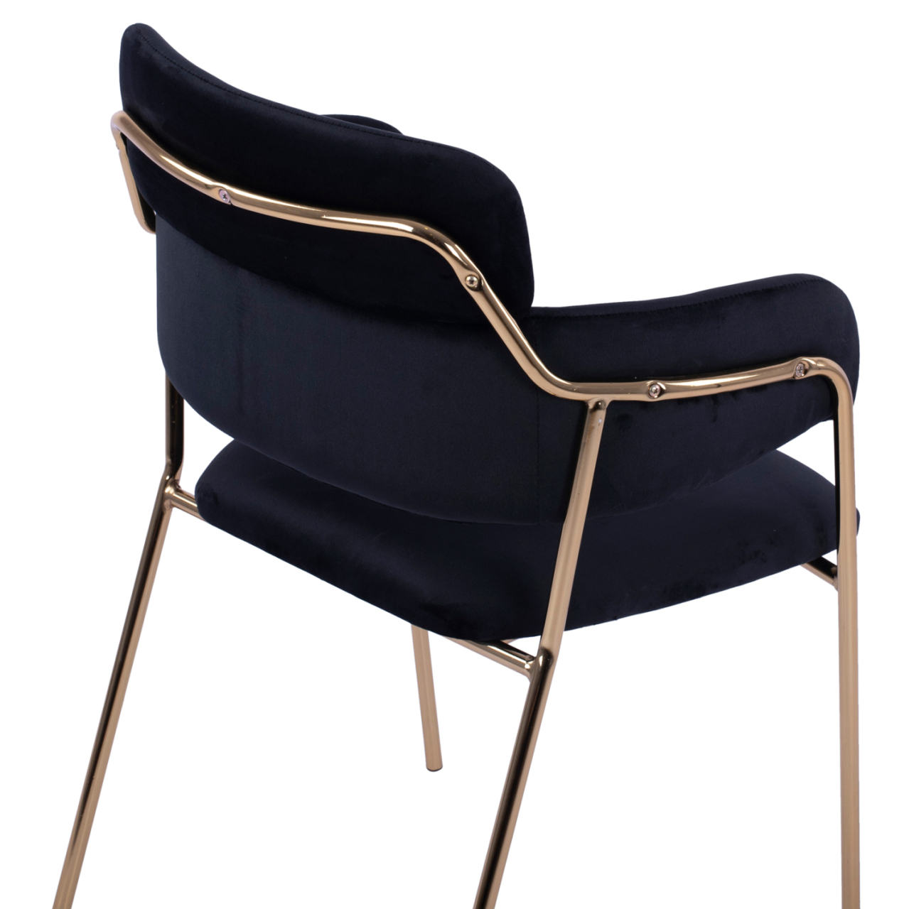 Armchair Kelso HM8521.04 Velvet Black and Gold Leg 52,5x52x80 cm [9]
