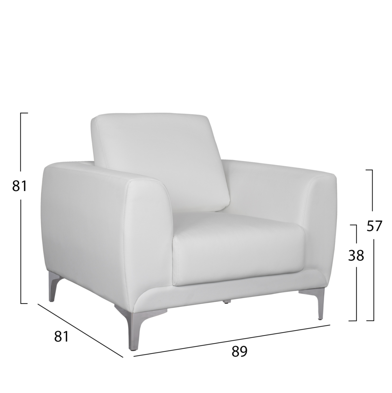 Armchair Kenzie HM3121.12 White PU 89x81x81 cm [2]