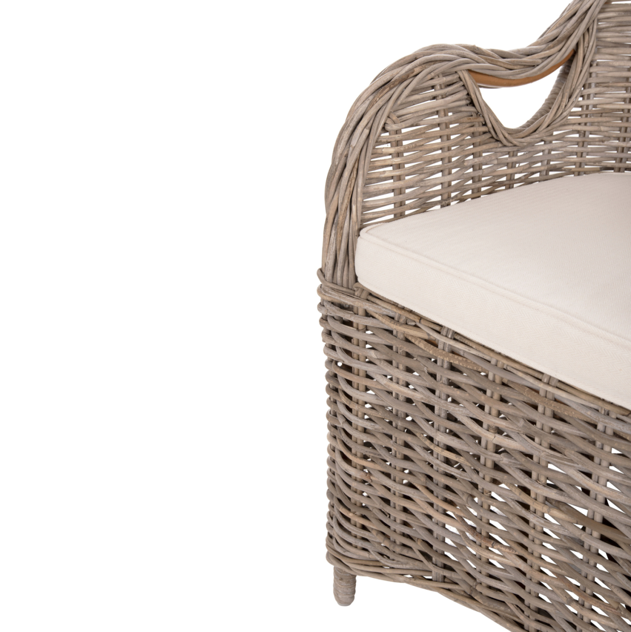 ARMCHAIR KEYLA HM9536 BROWN RATTAN-ECRU CUSHION 63x65x87Hcm. [10]
