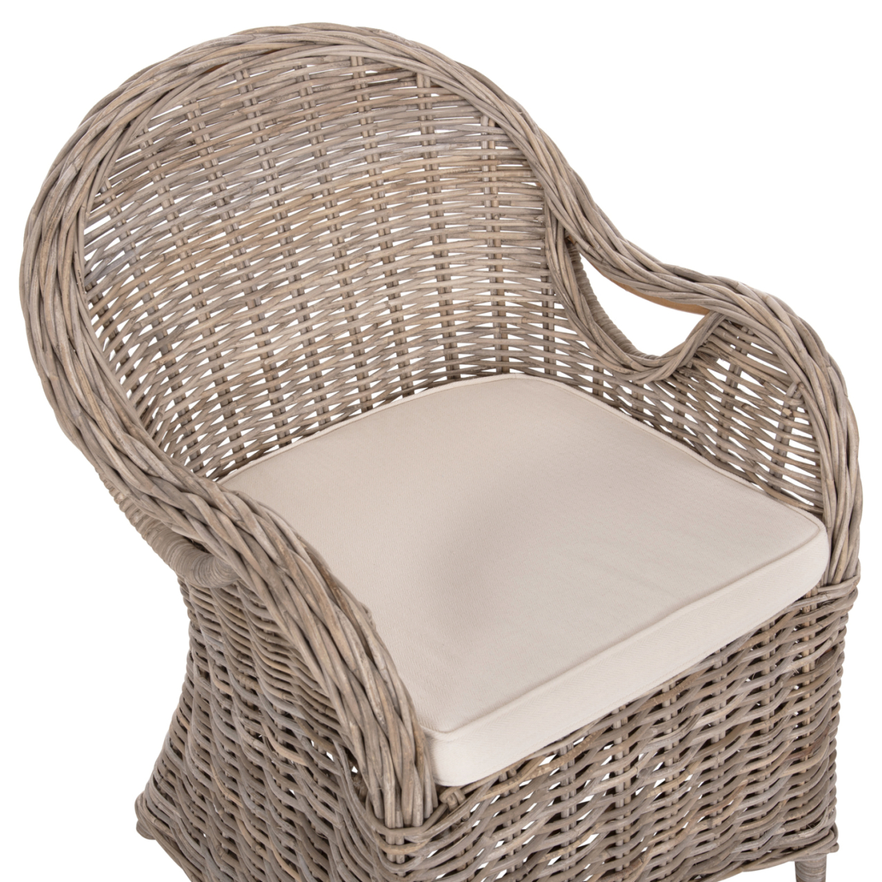 ARMCHAIR KEYLA HM9536 BROWN RATTAN-ECRU CUSHION 63x65x87Hcm. [7]