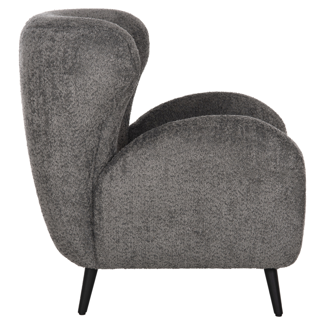 ARMCHAIR KRYLY HM9593.01 GREY BOUCLE FABRIC-BLACK WOODEN LEGS 83x87x89Hcm. [4]