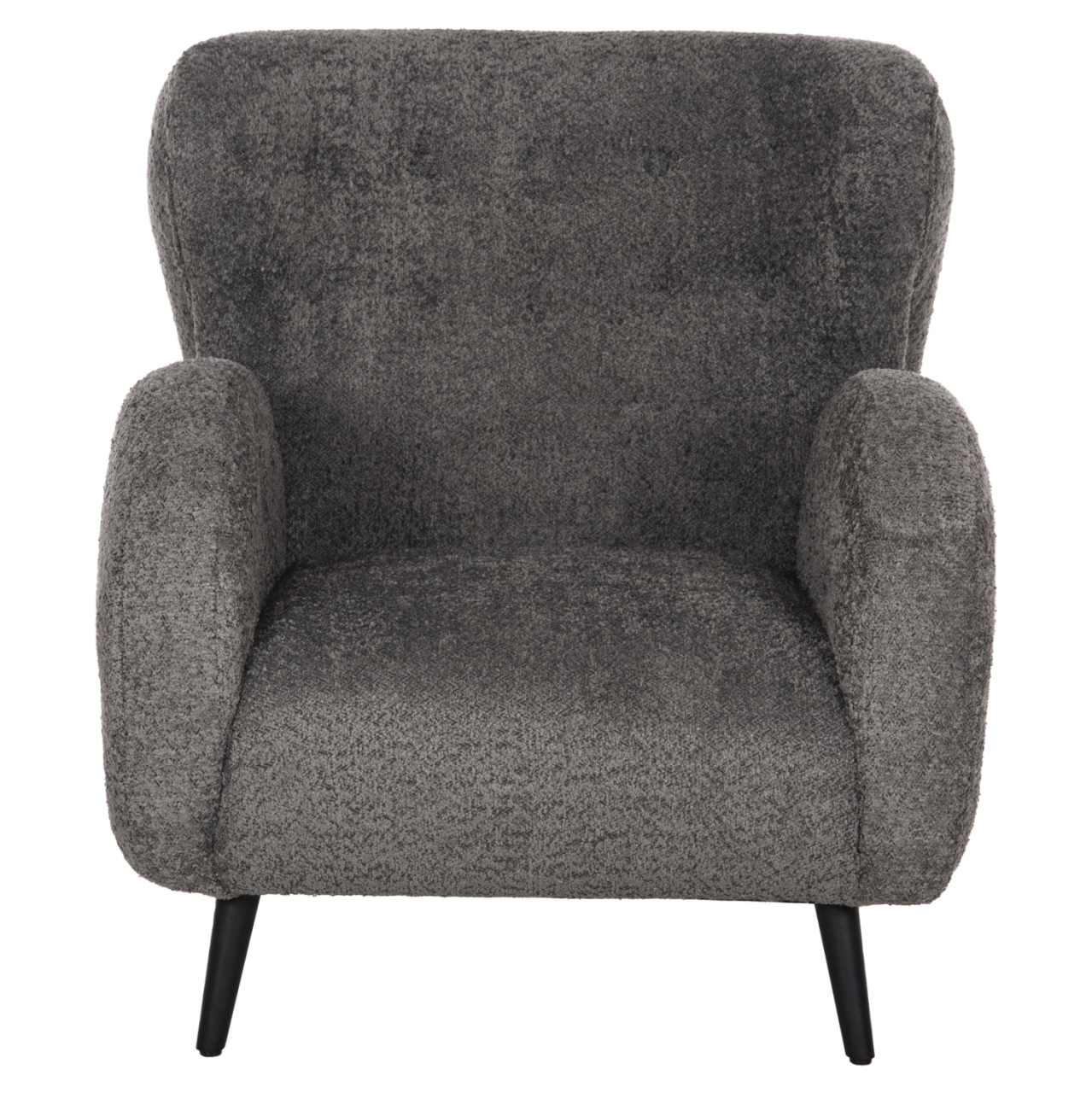 ARMCHAIR KRYLY HM9593.01 GREY BOUCLE FABRIC-BLACK WOODEN LEGS 83x87x89Hcm. [3]
