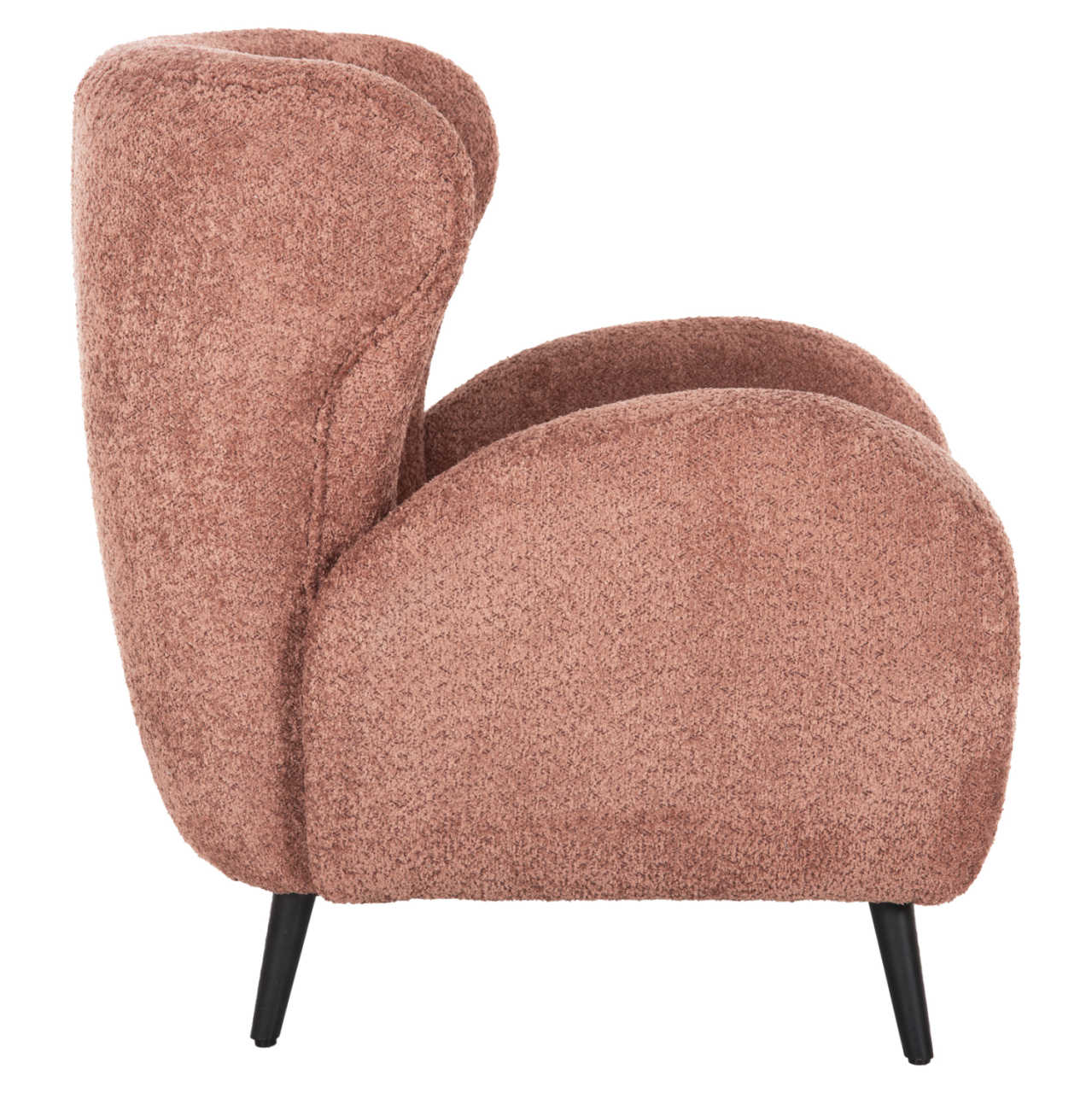 ARMCHAIR KRYLY HM9593.02 PINK BOUCLE FABRIC-BLACK WOODEN LEGS 83x87x89Hcm. [4]