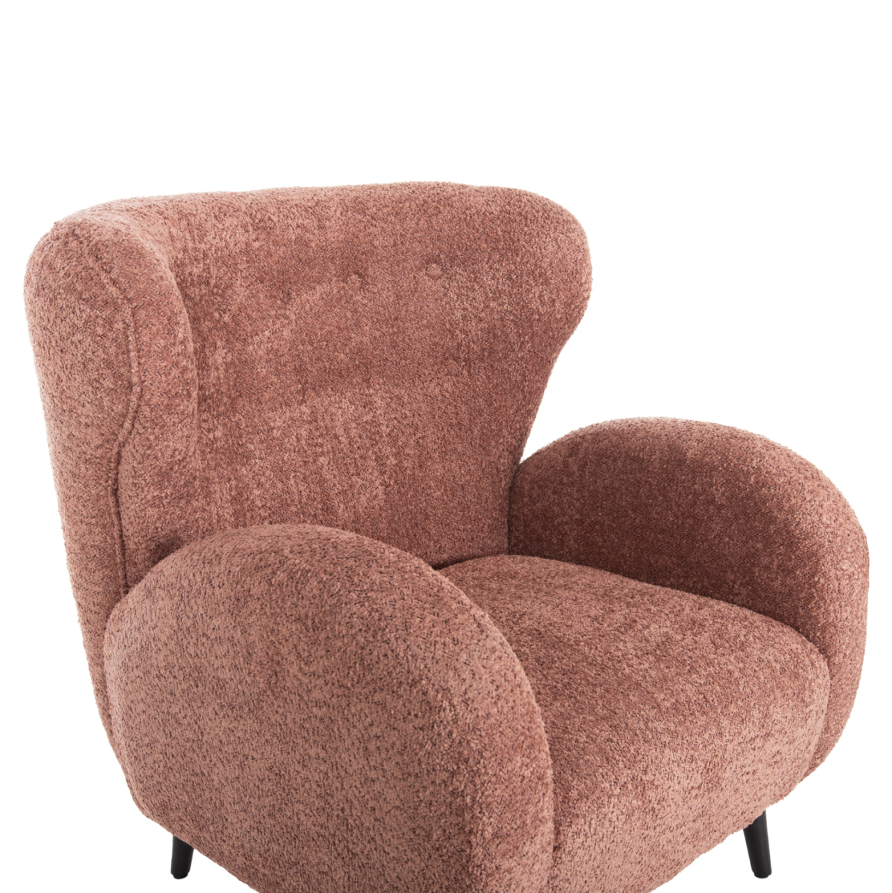 ARMCHAIR KRYLY HM9593.02 PINK BOUCLE FABRIC-BLACK WOODEN LEGS 83x87x89Hcm. [7]
