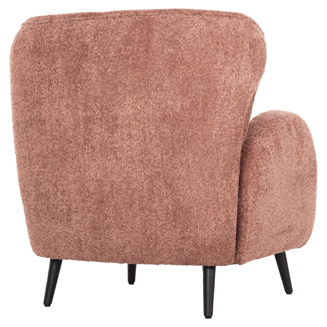 ARMCHAIR KRYLY HM9593.02 PINK BOUCLE FABRIC-BLACK WOODEN LEGS 83x87x89Hcm. [5]