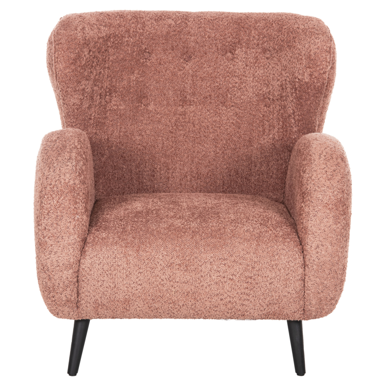 ARMCHAIR KRYLY HM9593.02 PINK BOUCLE FABRIC-BLACK WOODEN LEGS 83x87x89Hcm. [3]