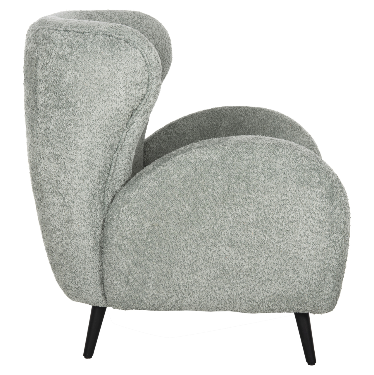 ARMCHAIR KRYLY HM9593.05 PEA GREEN BOUCLE FABRIC-BLACK WOODEN LEGS 83x87x89Hcm. [4]