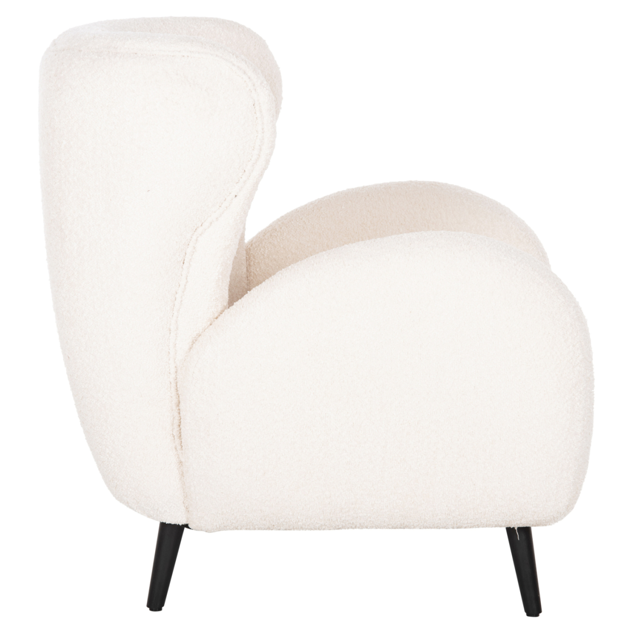 ARMCHAIR KRYLY HM9593.06 ECRU BOUCLE FABRIC-BLACK WOODEN LEGS 83x87x89Hcm. [4]