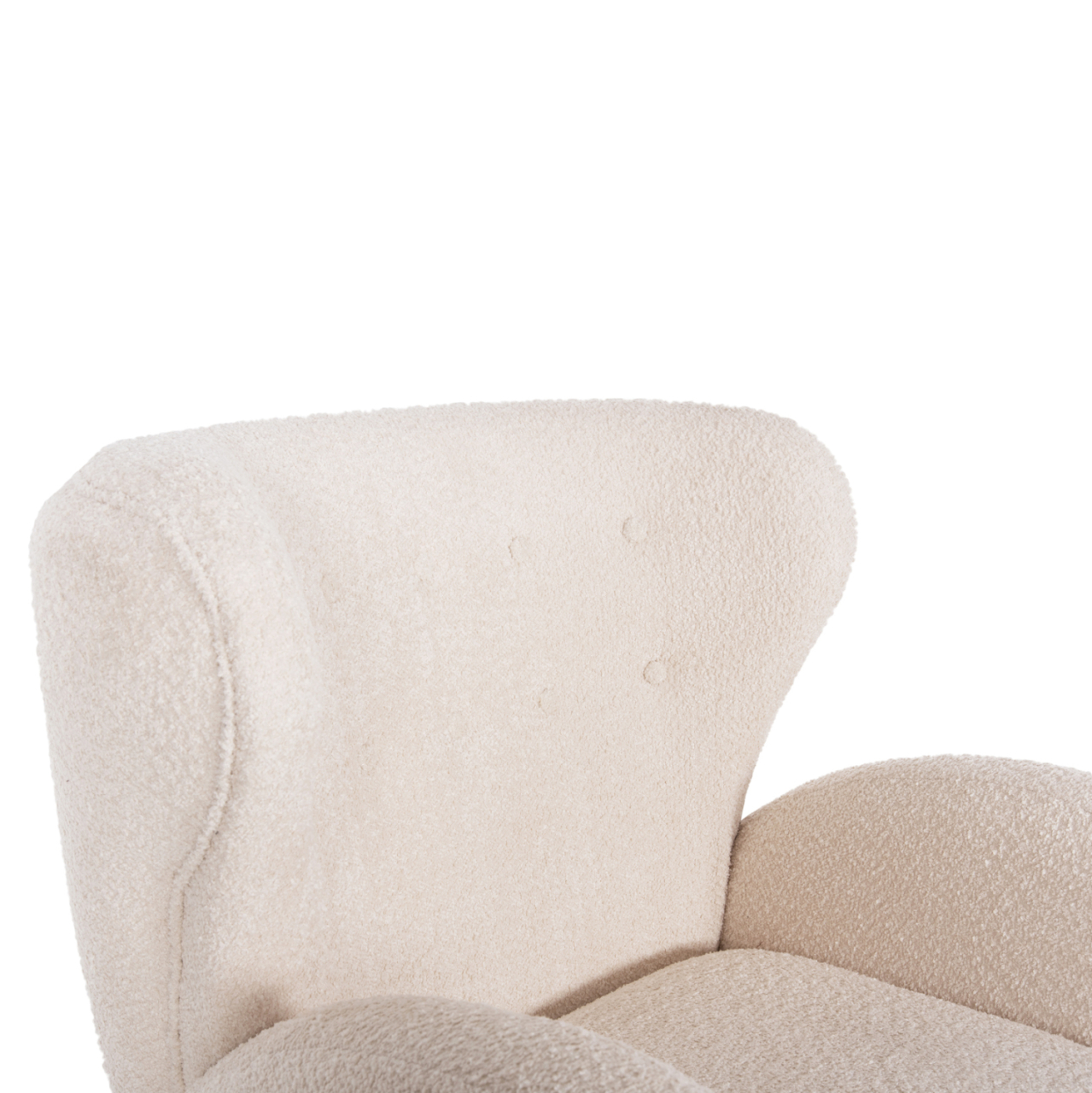 ARMCHAIR KRYLY HM9593.06 ECRU BOUCLE FABRIC-BLACK WOODEN LEGS 83x87x89Hcm. [7]