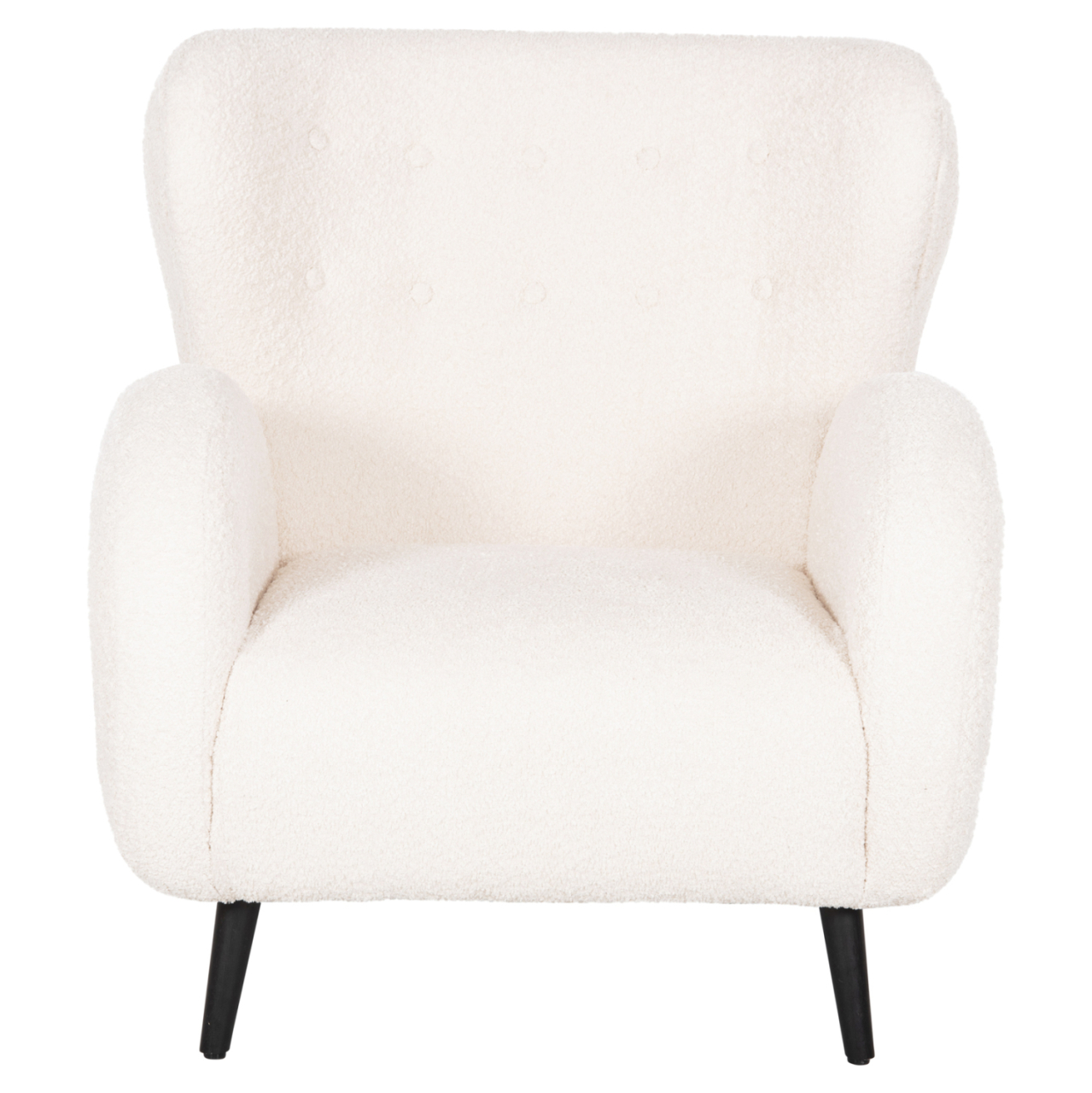 ARMCHAIR KRYLY HM9593.06 ECRU BOUCLE FABRIC-BLACK WOODEN LEGS 83x87x89Hcm. [3]