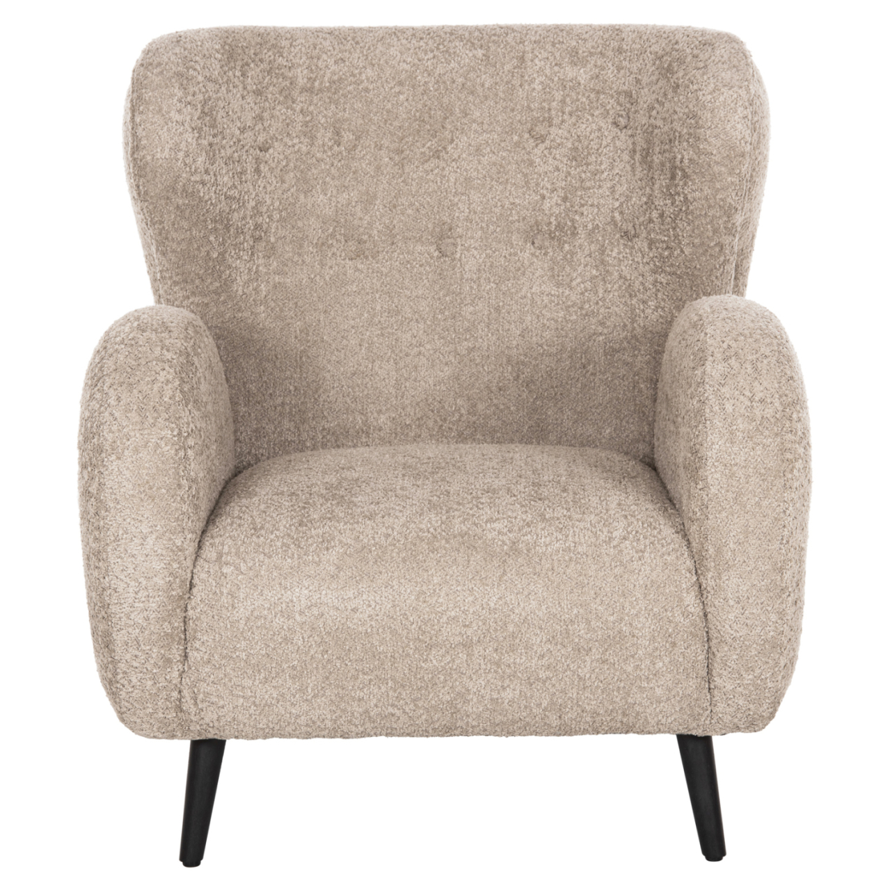 ARMCHAIR KRYLY HM9593.07 BEIGE BOUCLE FABRIC-BLACK WOODEN LEGS 83x87x89Hcm. [3]