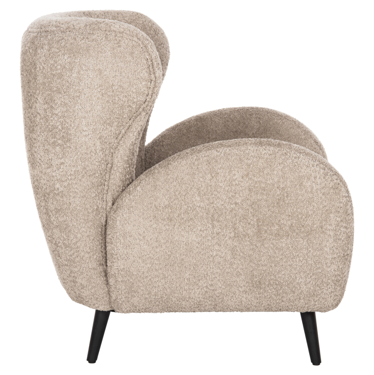 ARMCHAIR KRYLY HM9593.07 BEIGE BOUCLE FABRIC-BLACK WOODEN LEGS 83x87x89Hcm. [4]
