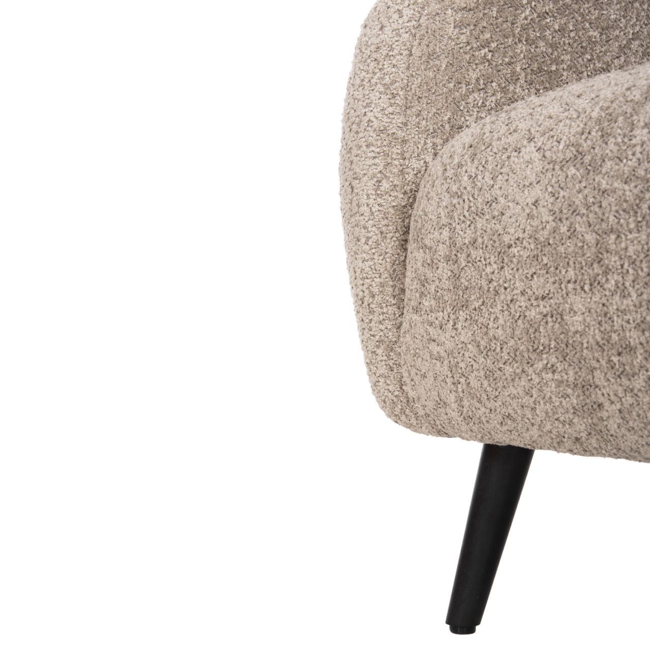 ARMCHAIR KRYLY HM9593.07 BEIGE BOUCLE FABRIC-BLACK WOODEN LEGS 83x87x89Hcm. [10]