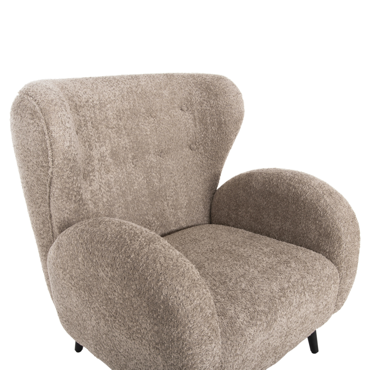 ARMCHAIR KRYLY HM9593.07 BEIGE BOUCLE FABRIC-BLACK WOODEN LEGS 83x87x89Hcm. [7]