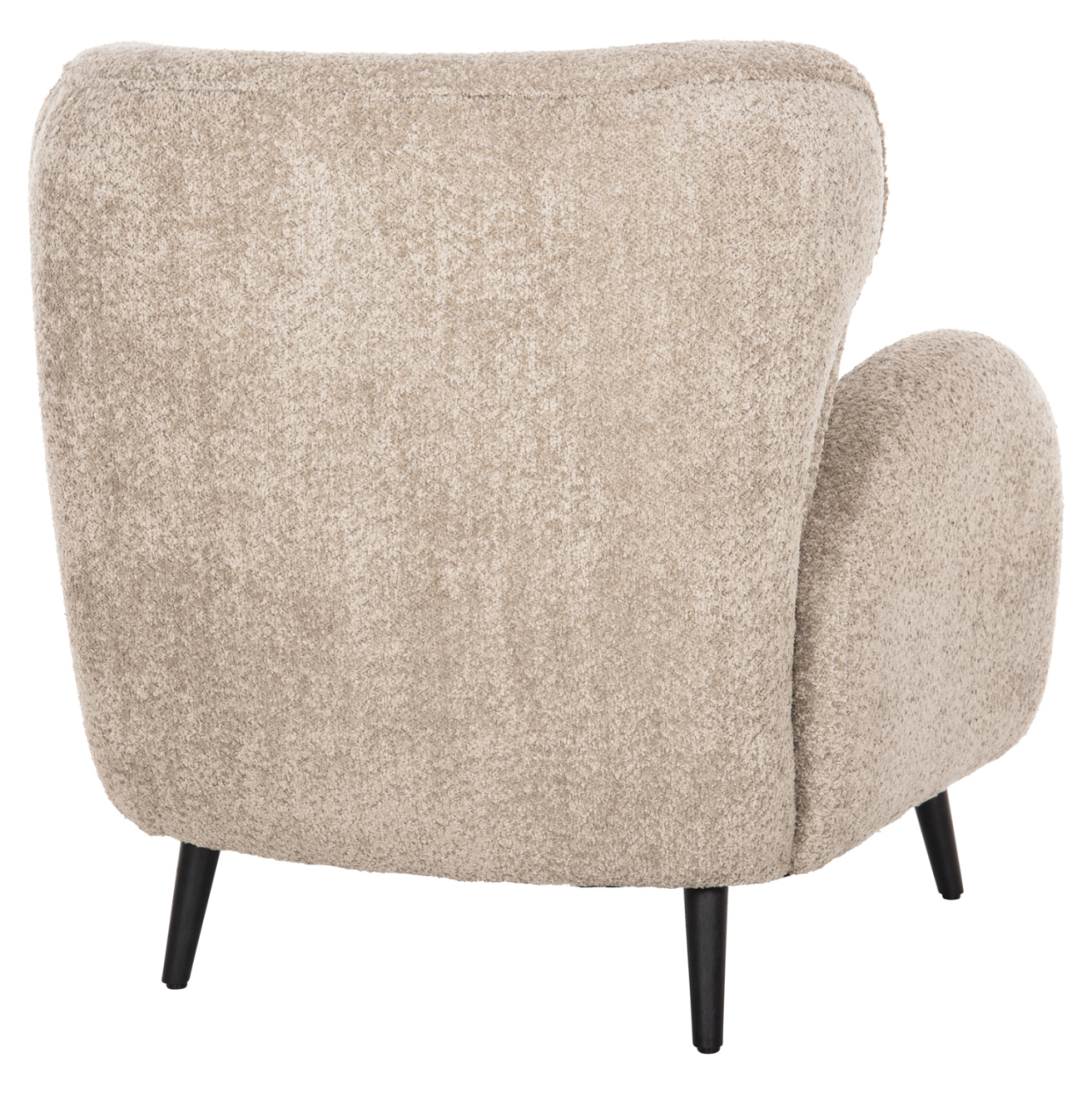 ARMCHAIR KRYLY HM9593.07 BEIGE BOUCLE FABRIC-BLACK WOODEN LEGS 83x87x89Hcm. [5]