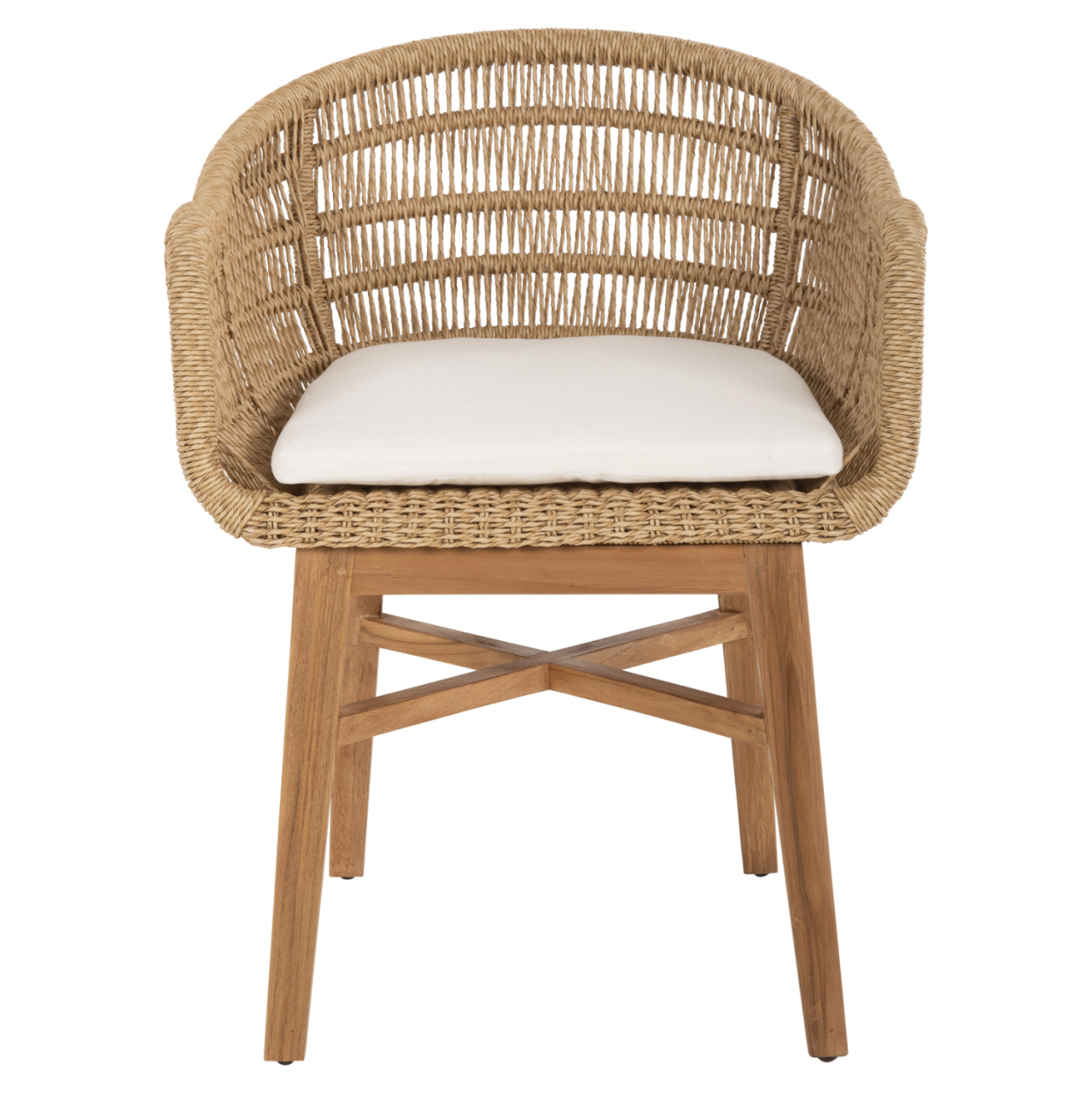 ARMCHAIR LAMORA HM9826 TEAK WOOD-SYNTHETIC ROPE-CUSHION 58.5x58.5x76Hcm. [3]