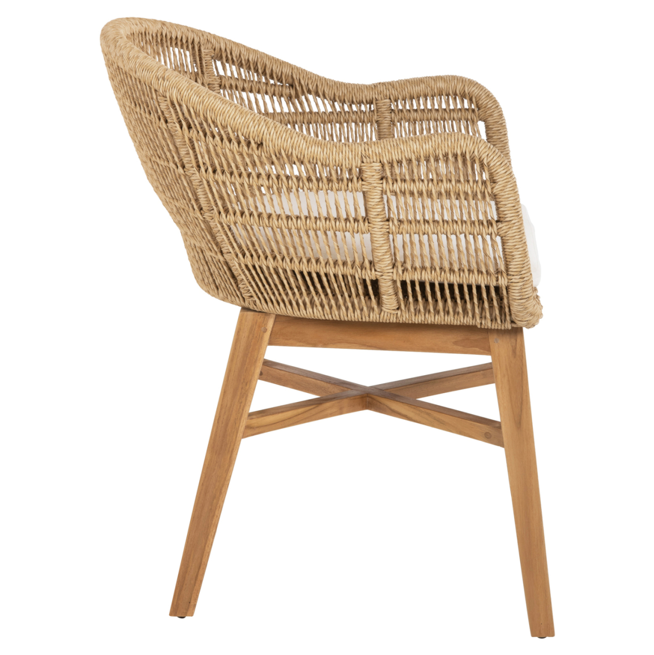 ARMCHAIR LAMORA HM9826 TEAK WOOD-SYNTHETIC ROPE-CUSHION 58.5x58.5x76Hcm. [4]