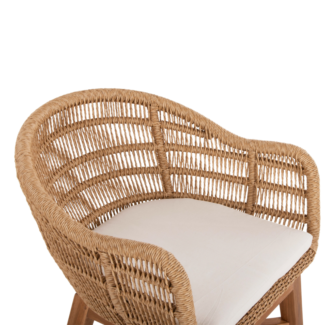 ARMCHAIR LAMORA HM9826 TEAK WOOD-SYNTHETIC ROPE-CUSHION 58.5x58.5x76Hcm. [8]