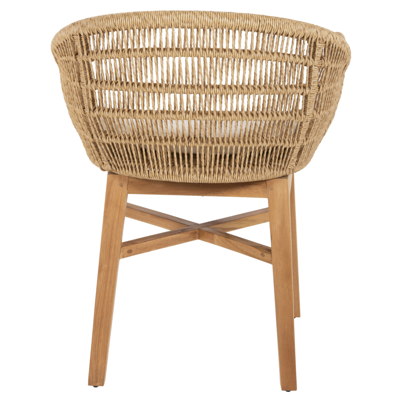 ARMCHAIR LAMORA HM9826 TEAK WOOD-SYNTHETIC ROPE-CUSHION 58.5x58.5x76Hcm. [6]
