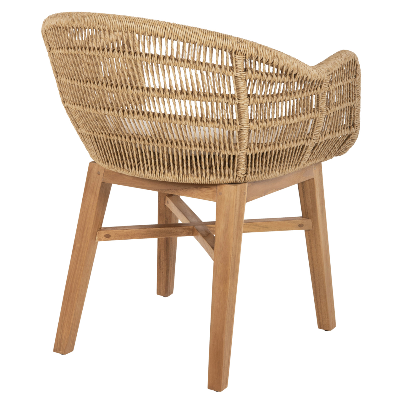 ARMCHAIR LAMORA HM9826 TEAK WOOD-SYNTHETIC ROPE-CUSHION 58.5x58.5x76Hcm. [5]