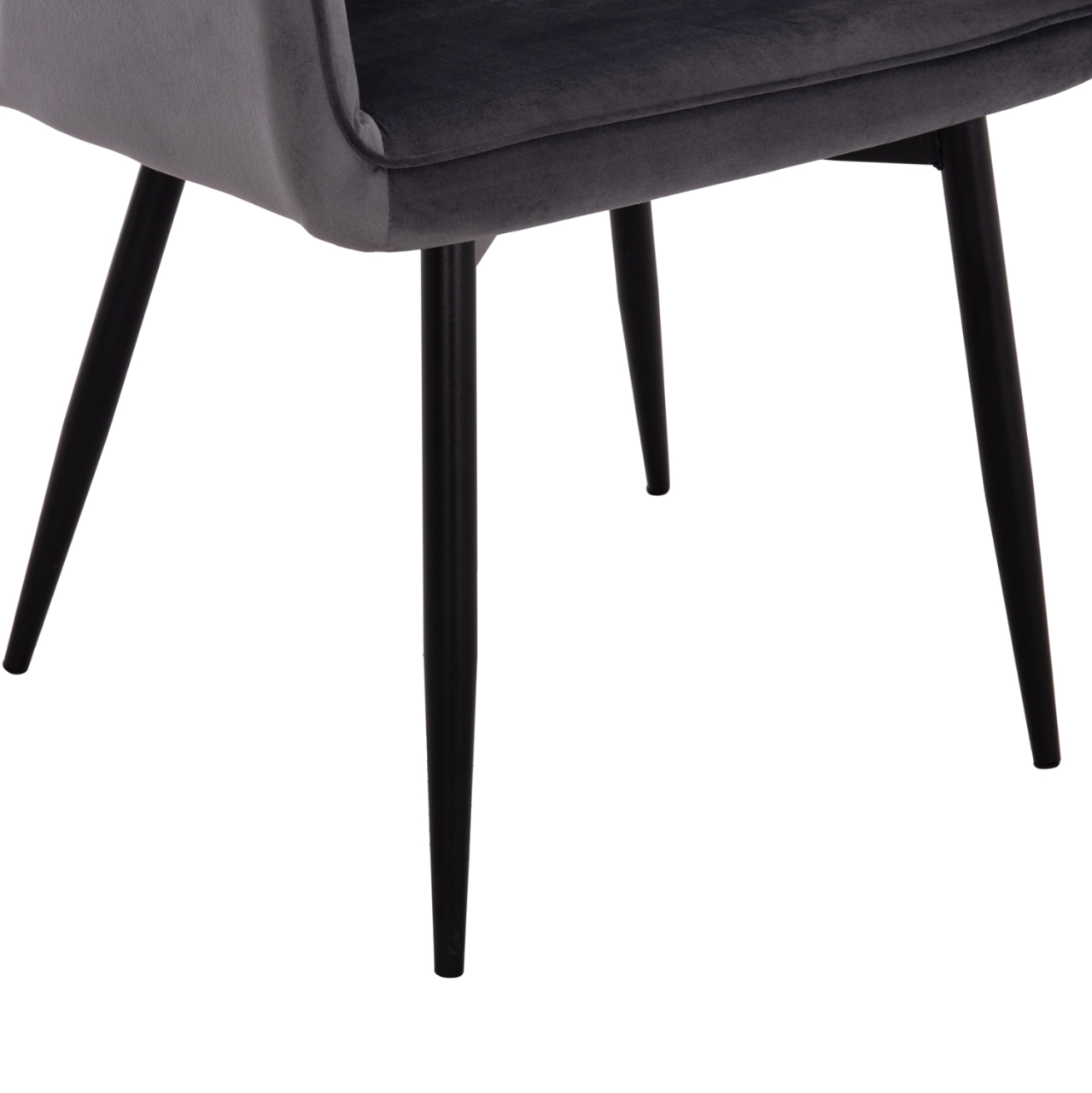 ARMCHAIR LATRELL HM8582.01 GREY VELVET and BLACK METAL LEGS 54x57x84Hcm. [9]